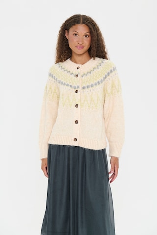 SAINT TROPEZ Strickjacke 'Megna' in Beige: Vorderseite