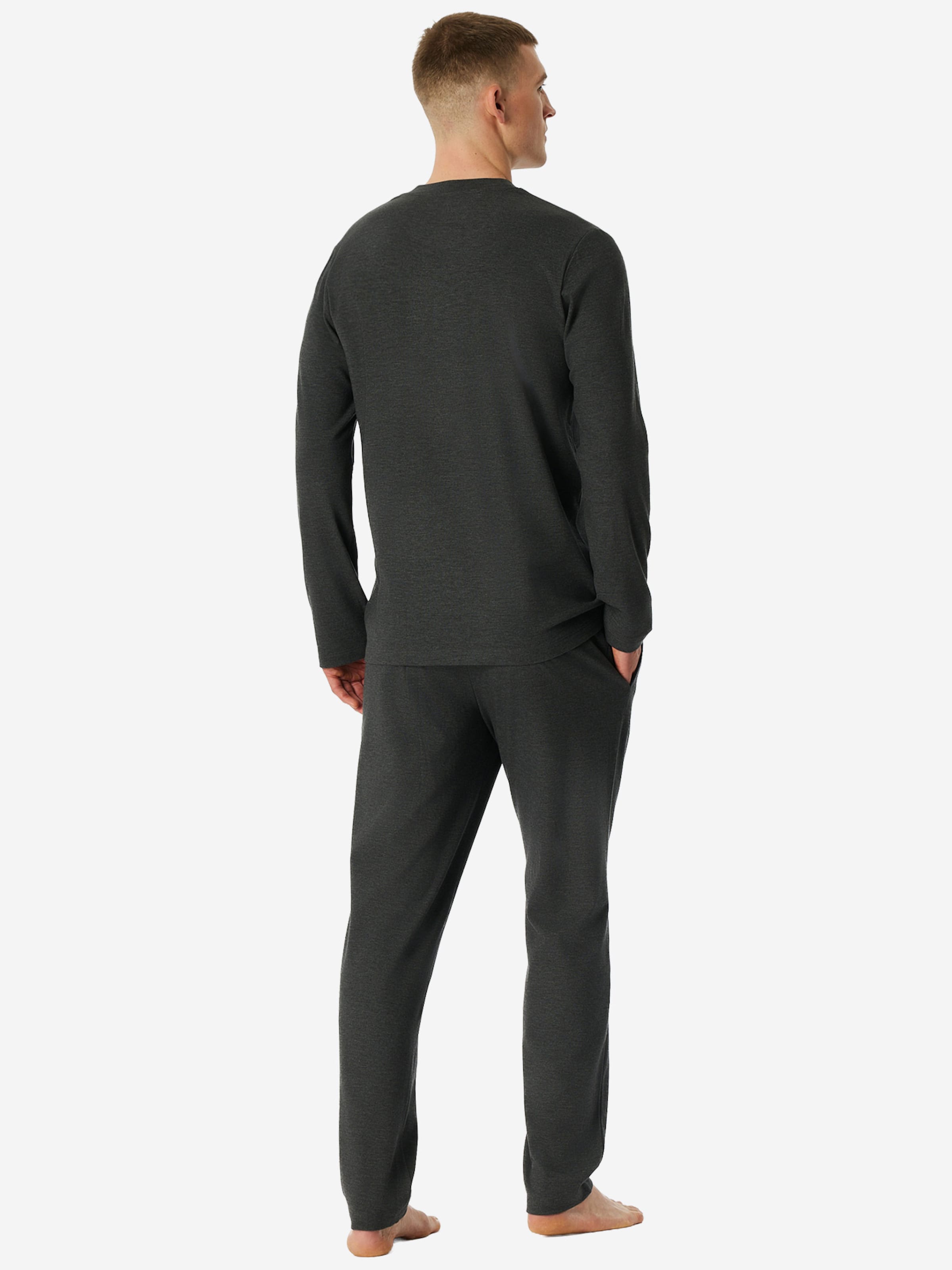 SCHIESSER Pyjama lang ' Selected Premium Warming ' in Grijs