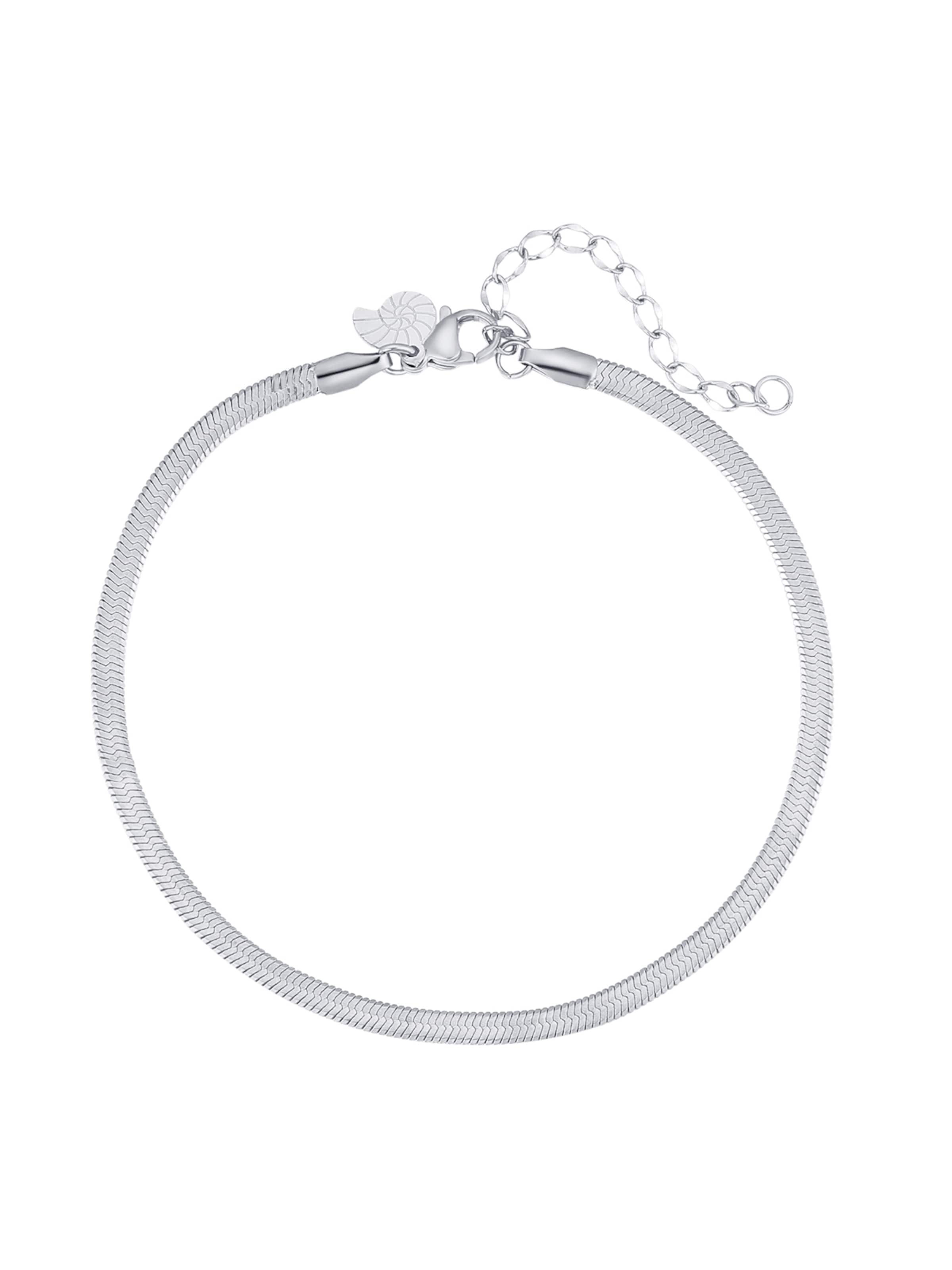 Hey Happiness - Joyería para pies 'Snake Flow' en plata: frente