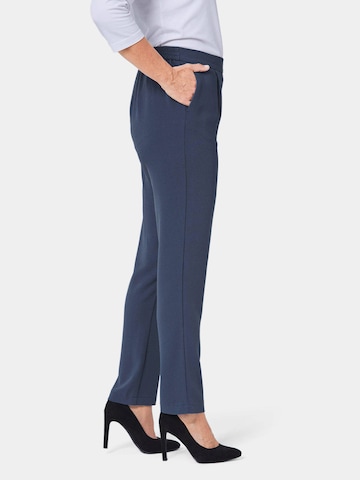 Goldner Slim fit Pleat-Front Pants 'Martha' in Blue