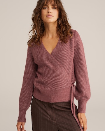 WE Fashion Neuletakki värissä vaaleanpunainen: etupuoli