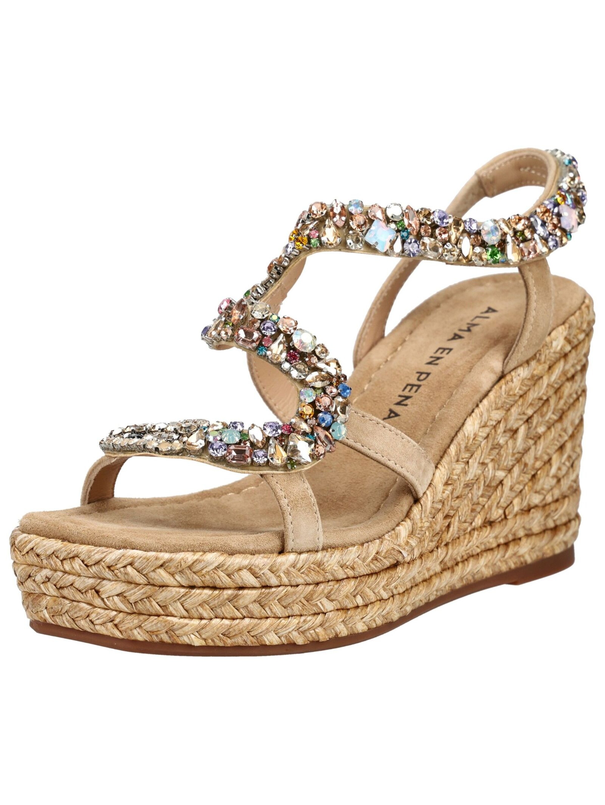Alma En Pena Sandale in Beige: Vorderseite