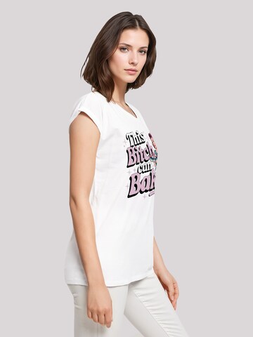 T-shirt 'Vintage Pin Up Bäckerin' F4NT4STIC en blanc