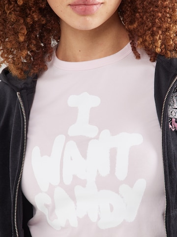 Juicy Couture T-shirt 'I WANT CANDY' i rosa