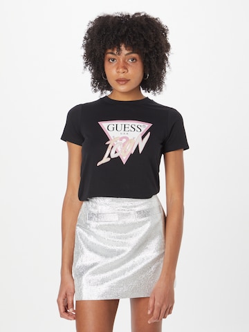 Tricou de la GUESS pe negru: față