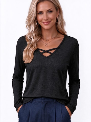 Yesfashion Shirt in Zwart: voorkant