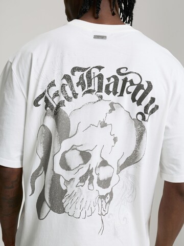 Ed Hardy Μπλουζάκι 'Faded Gothic Skull' σε λευκό