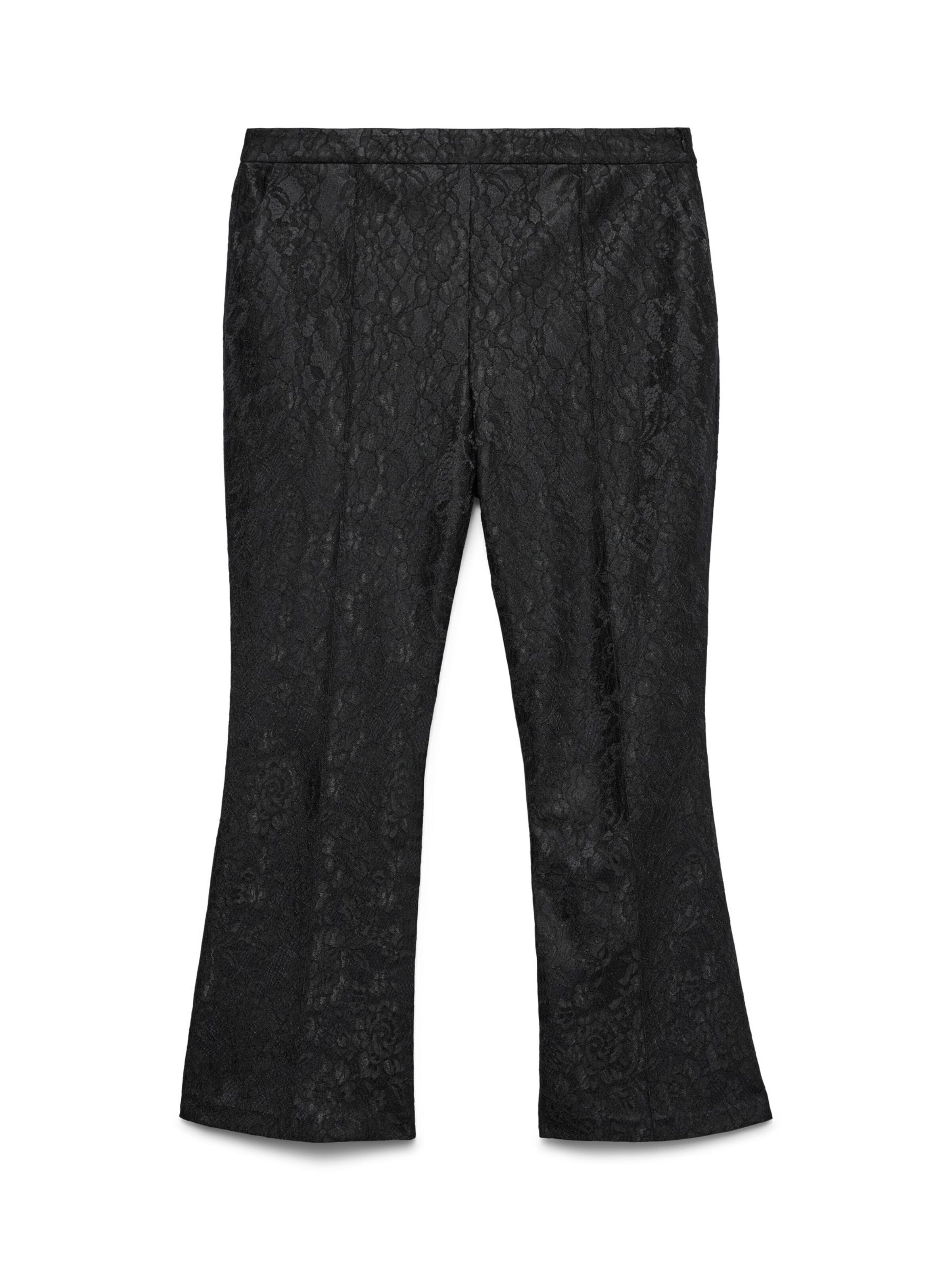 Vero Moda Curve - regular Pantalón plisado en negro: frente