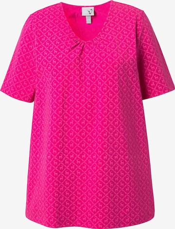 T-shirt Ulla Popken en rose : devant