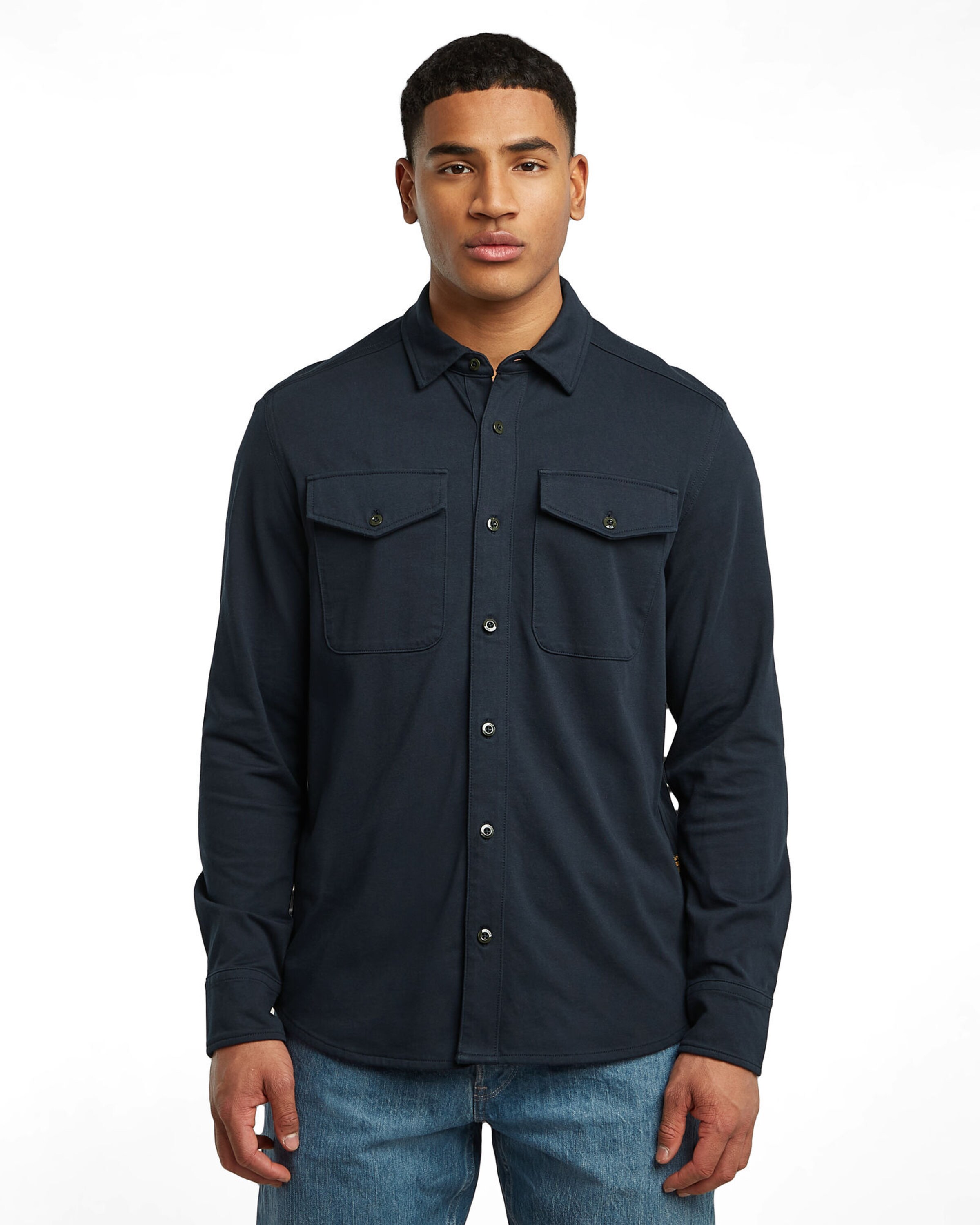 G-STAR Regular fit Button Up Shirt in Blue: front