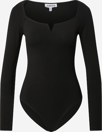 EDITED Shirt Bodysuit 'Emory' in Black: front