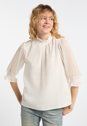 DreiMaster Vintage Blouse in Wit: voorkant