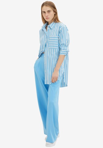 TOM TAILOR DENIM Wide leg Pleat-front trousers in Blue