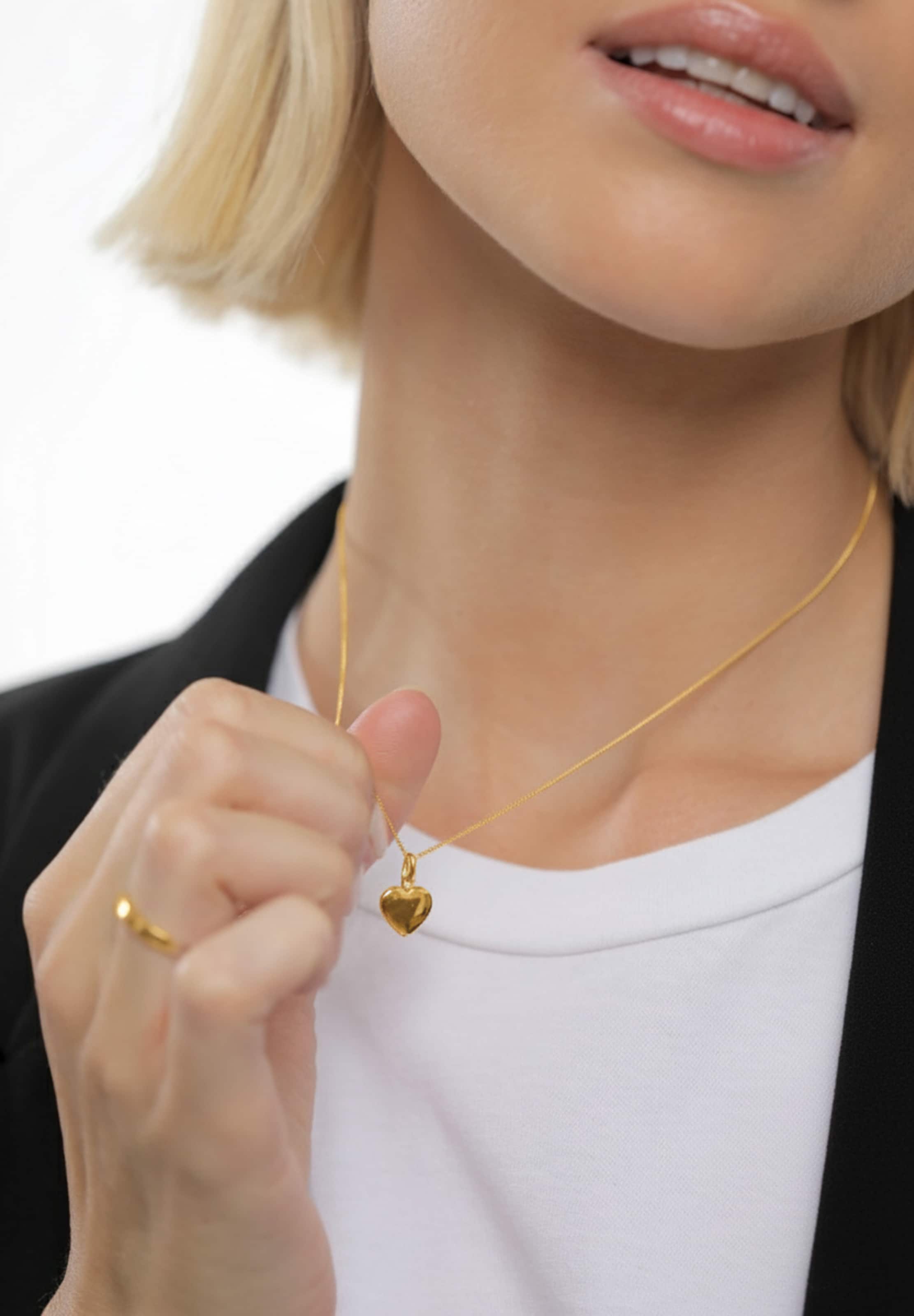 ELLI Цепочка 'Herz' в Золотой: спереди