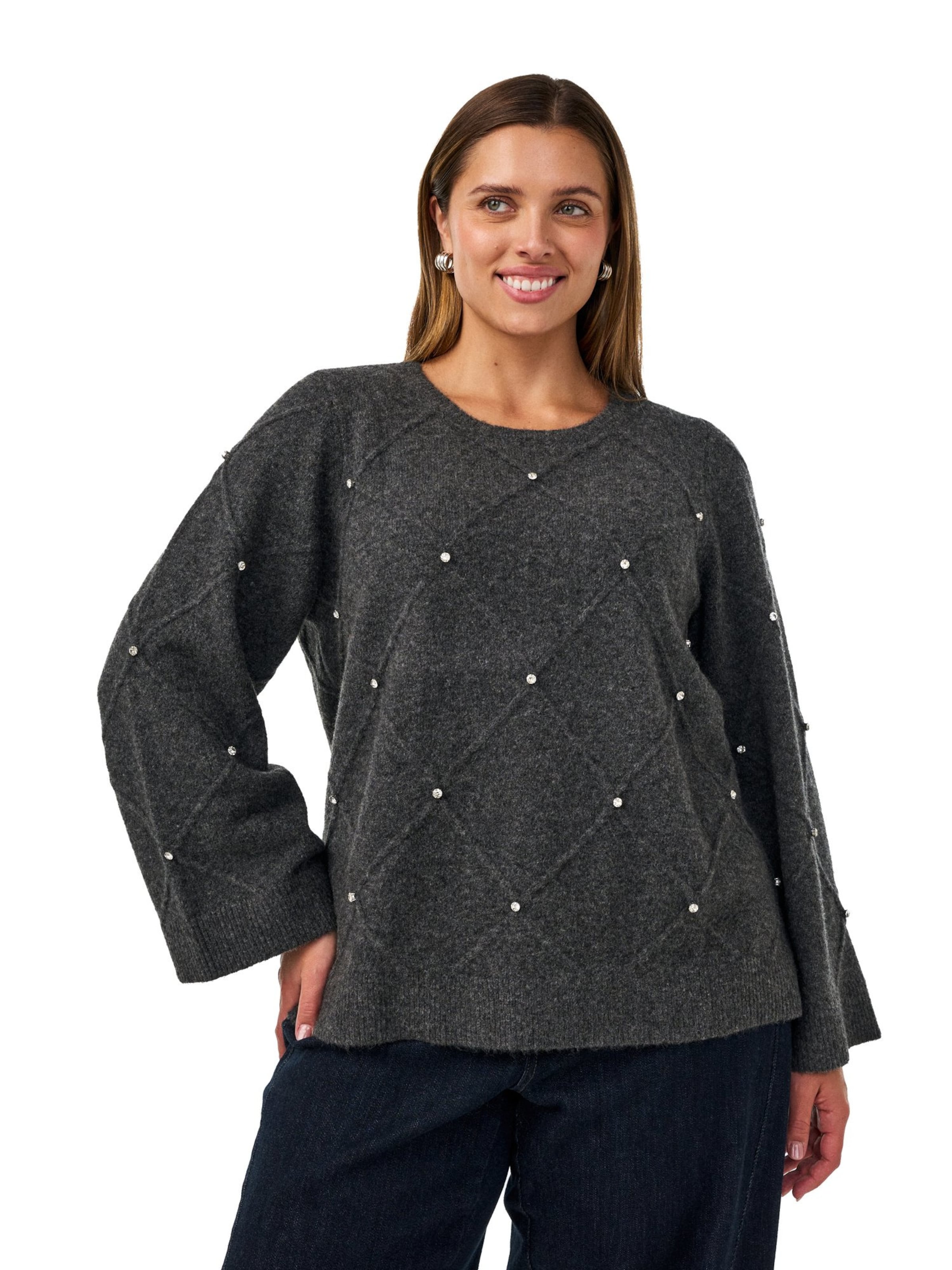 Zizzi - Jersey 'Malma' en gris: frente