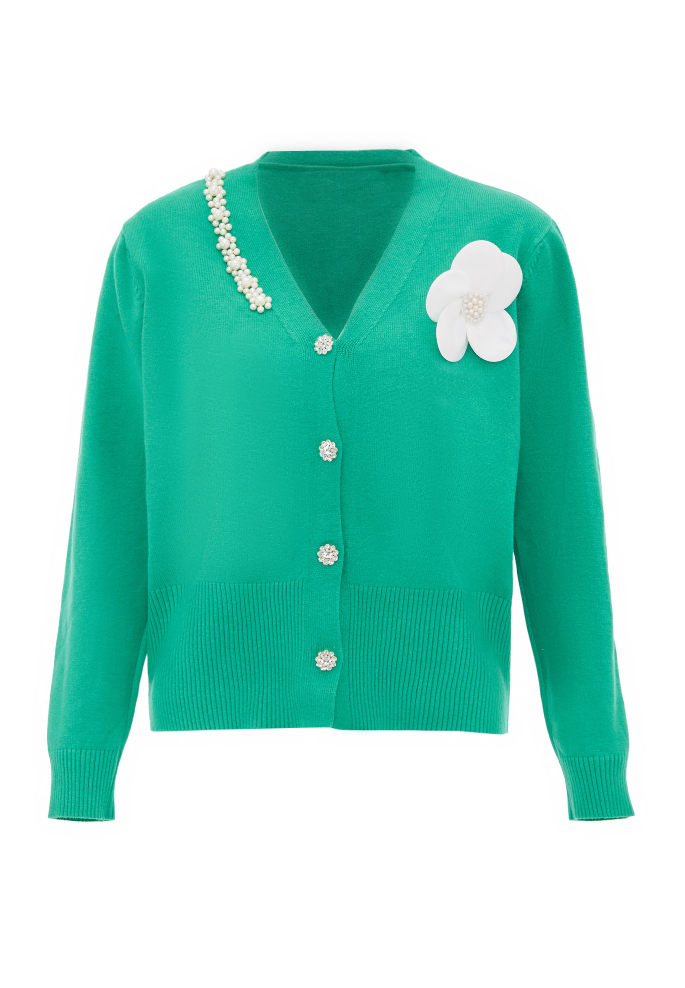 ZITHA Knit cardigan in Green: front