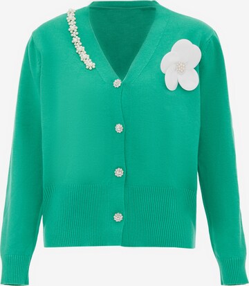 ZITHA Knit Cardigan in Green: front