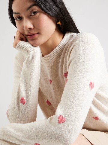 VERO MODA Pullover 'DOFFY INTARSIA' in Beige