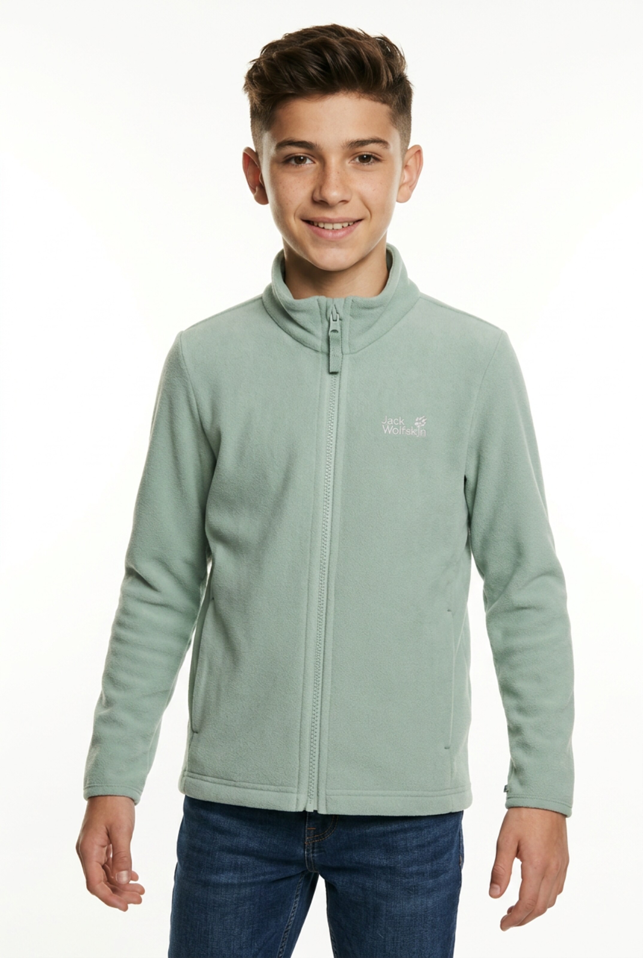 JACK WOLFSKIN Fleece Jacket in Green