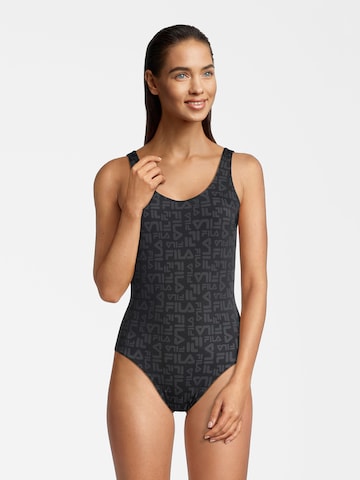 FILA Bustier Badpak 'SARANDI' in Zwart: voorkant