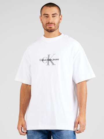 Calvin Klein Jeans - Camisa 'Archival' em branco: frente