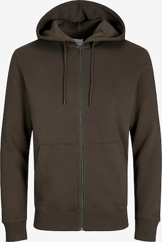 JACK & JONES Кофта на молнии 'JJESTAR' в Коричневый: спереди