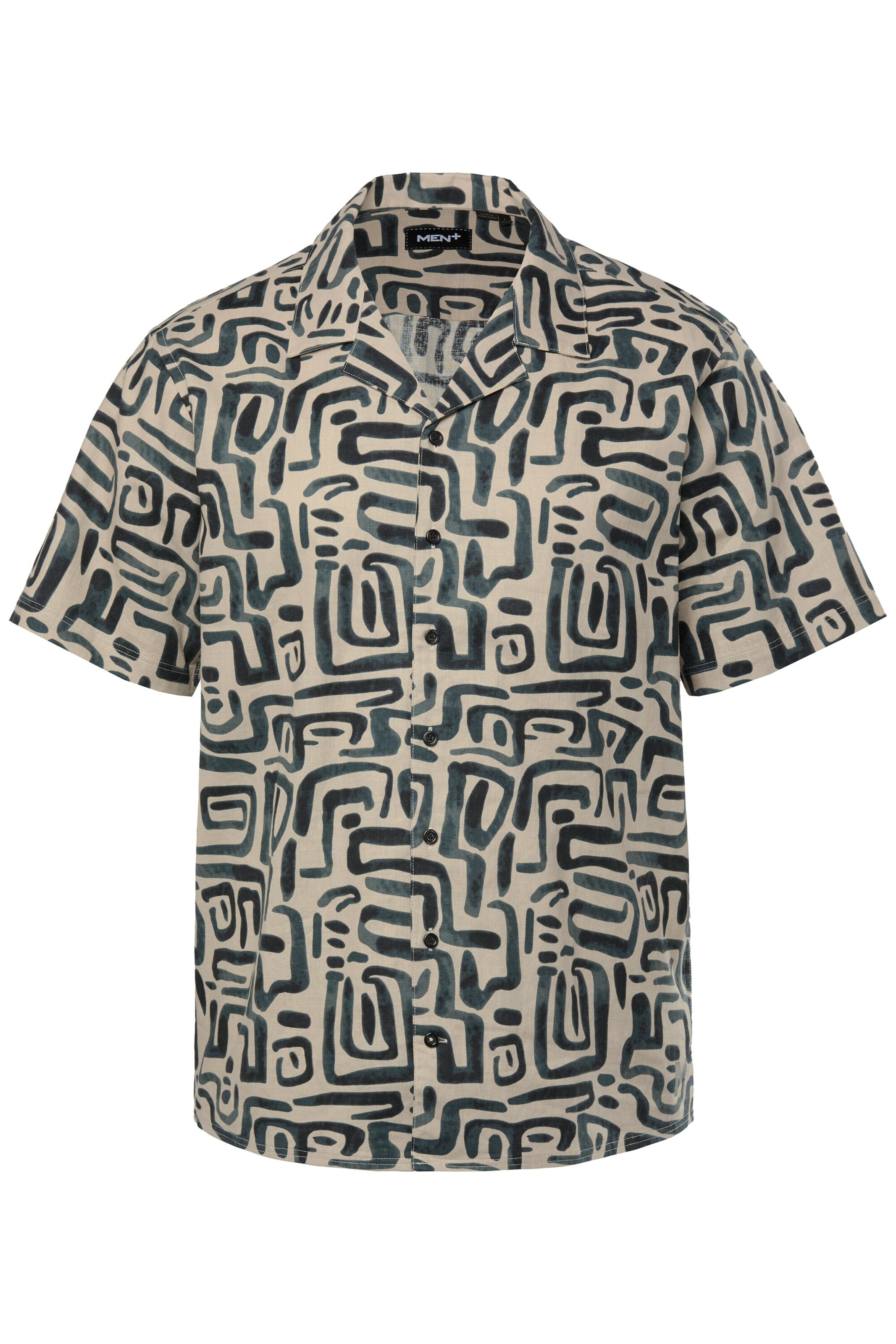 Men Plus Regular fit Button Up Shirt in Beige: front