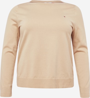 Pull-over Tommy Hilfiger Curve en beige : devant