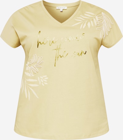 Tom Tailor Women + T-Shirt in beige / hellgrün, Produktansicht