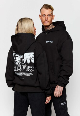 Multiply Apparel - Sudadera con cremallera 'Stay True' en negro