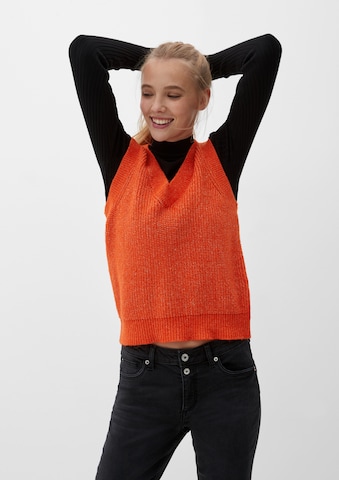 Pull-over QS en orange : devant