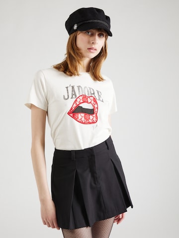 GUESS T-Shirt 'J'ADORE' in Beige: predná strana