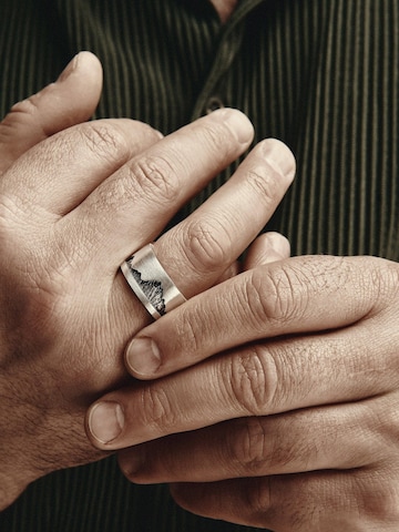 REYTEL - Anillo 'MOUNTAINS' en plata: frente
