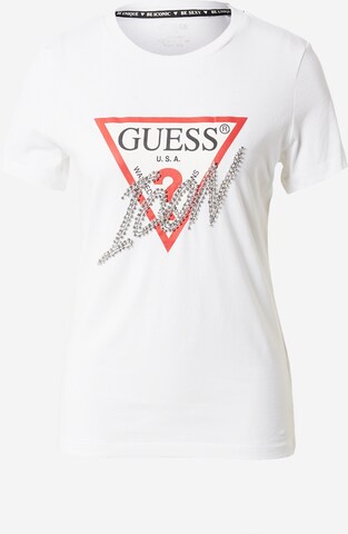 Tricou de la GUESS pe alb: față