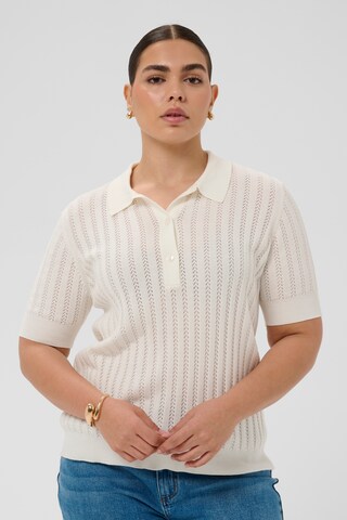 KAFFE CURVE Pullover 'KCbirda' in Weiß: Vorderseite
