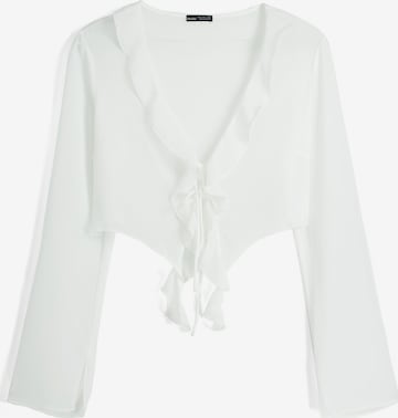 Bershka Blouse in Wit: voorkant