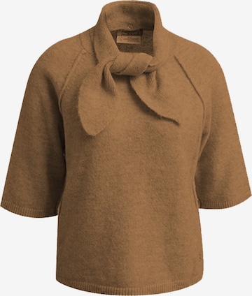 Smith&Soul Kurzarm-Pullover mit Schalkragen in Braun: Vorderseite