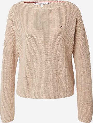 Pull-over TOMMY HILFIGER en beige : devant