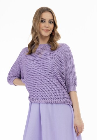 Pull-over faina en violet : devant