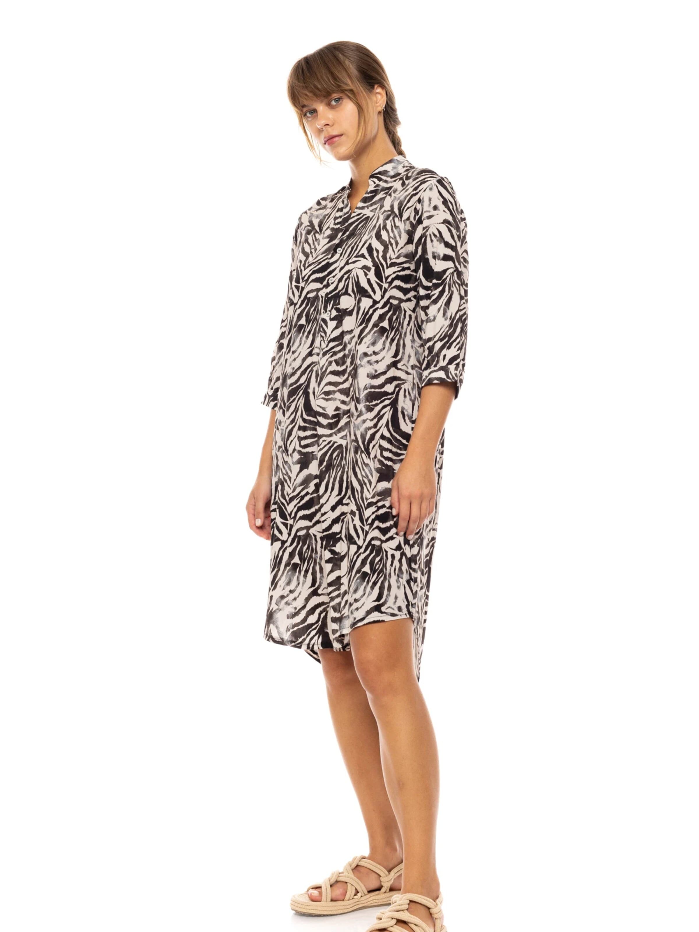 Pink Label - Vestido de verão 'BEACHWEAR BLACK LEOPARD' em preto