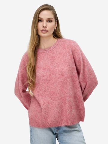 BELLEMERE NEW YORK Pullover 'Rundhalspullover aus gebürstetem, reinem Kaschmir'‌‌‌ in Pink: Vorderseite