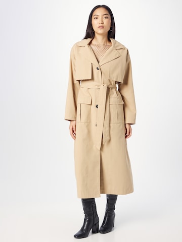 Nasty Gal Between-seasons coat in Brown: front