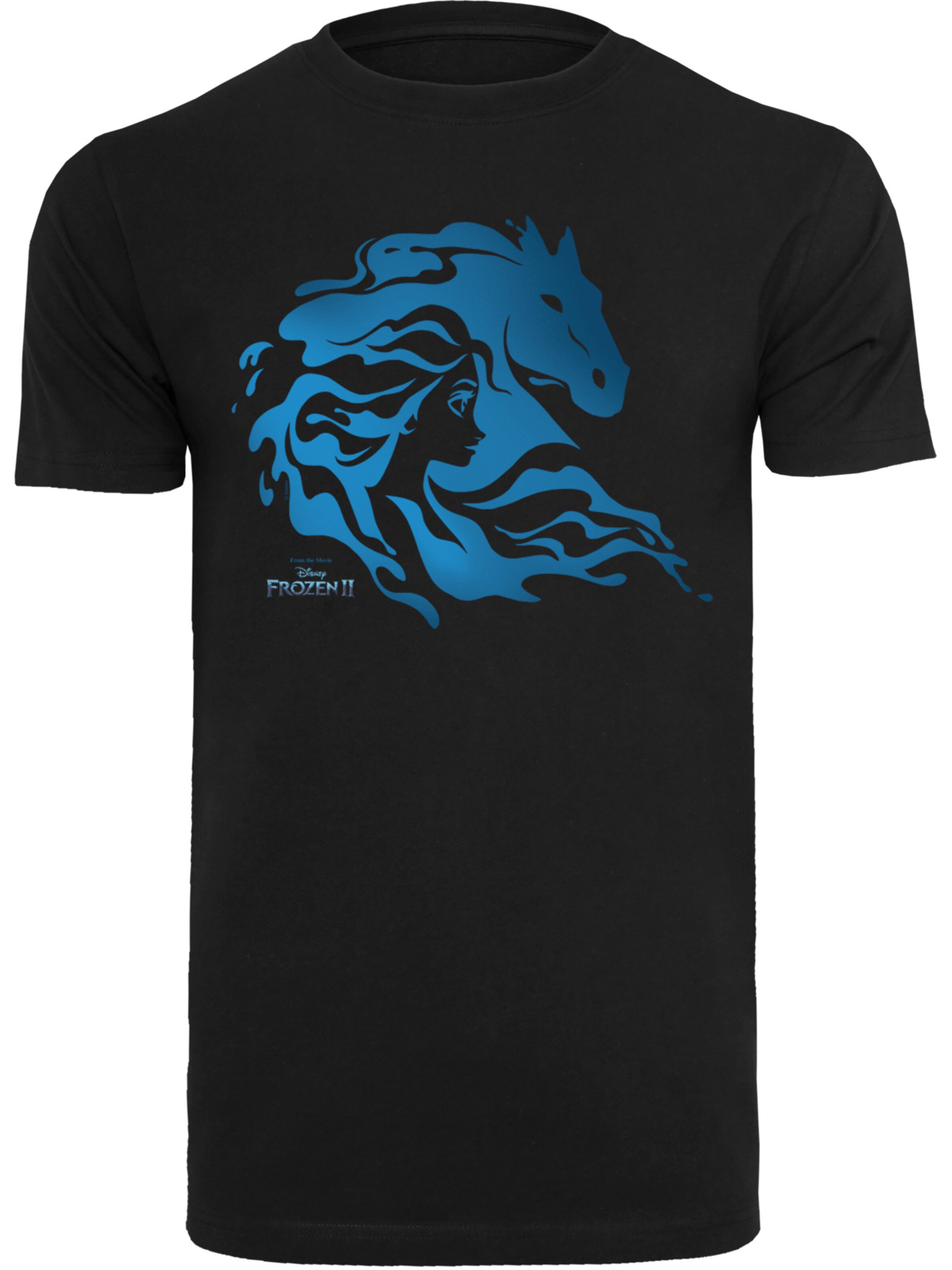 T-Shirt 'Disney Frozen 2 Nokk Silhouette' F4NT4STIC en noir : devant