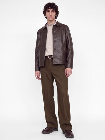 JACK & JONES Wide leg Trousers with creases in Brown