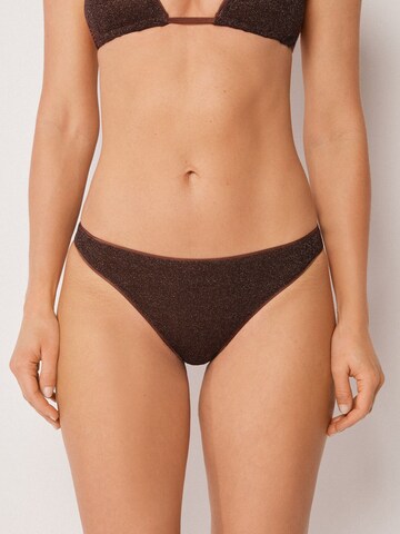 CALZEDONIA Bikini Bottoms 'Metallic Glow' in Brown: front