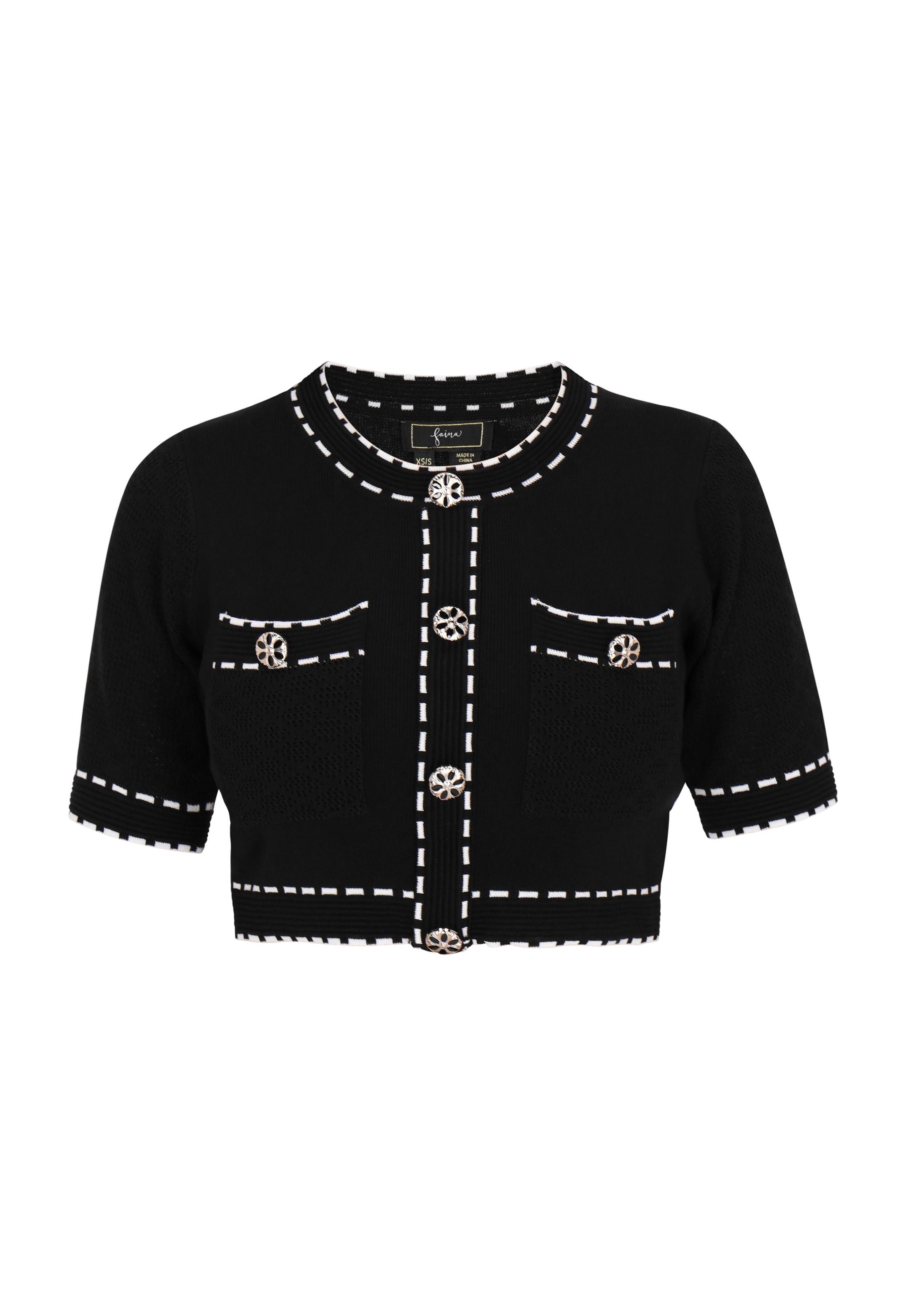 faina Kardigán 'Fashion Look' - Čierna: predná strana