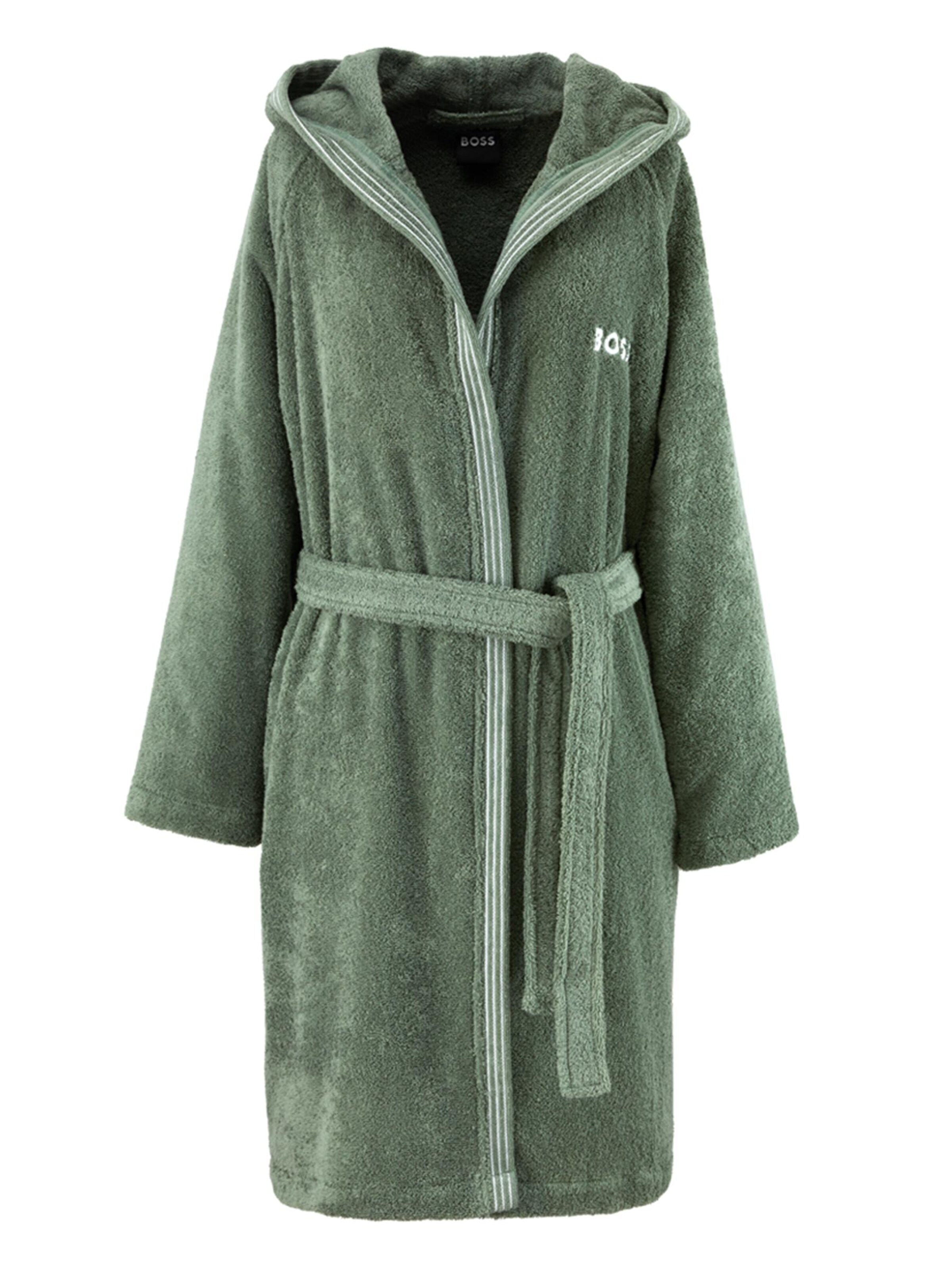 BOSS Home Long Bathrobe 'EDGE' in Green: front