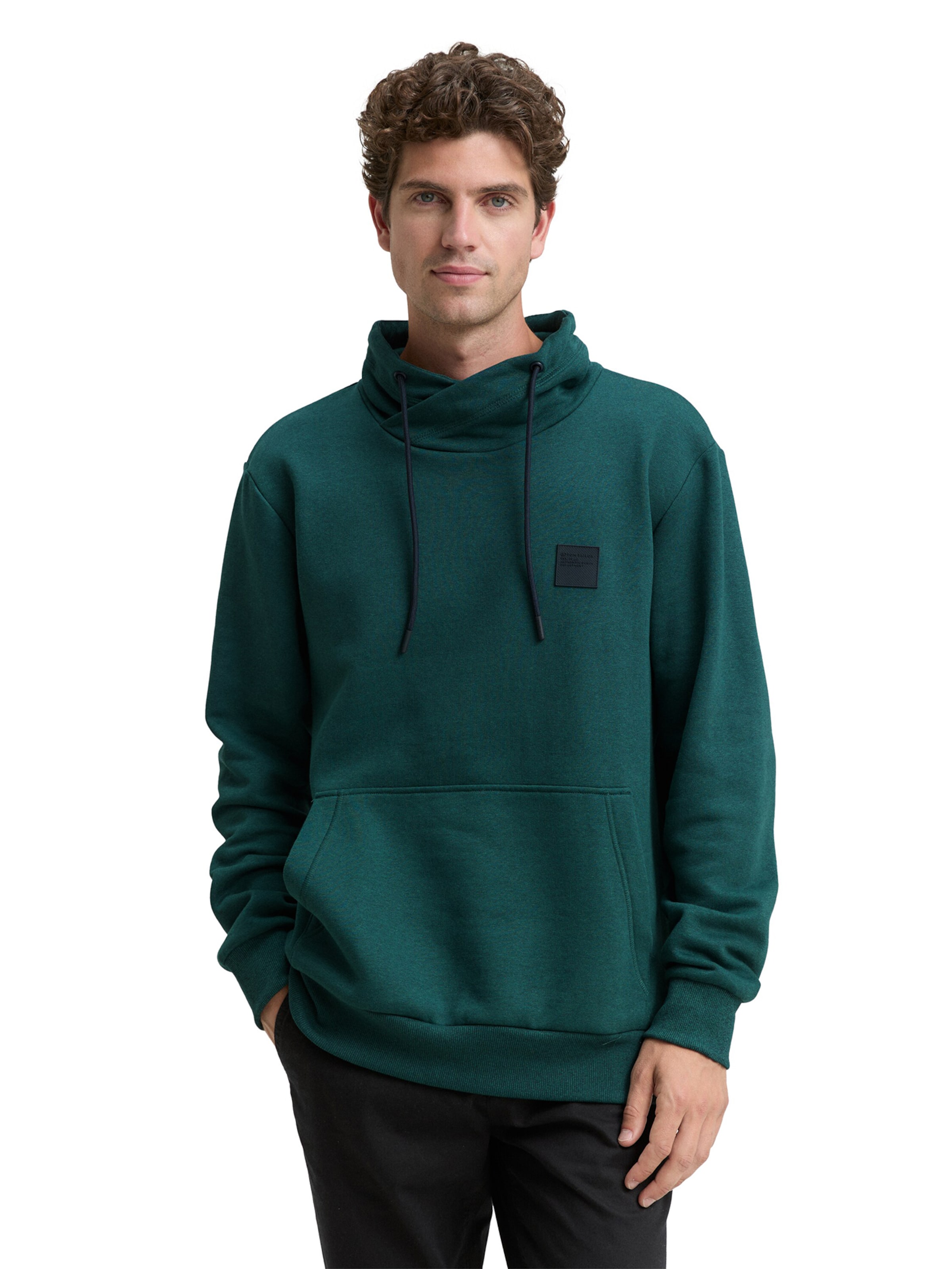 Sweat-shirt TOM TAILOR en vert : devant