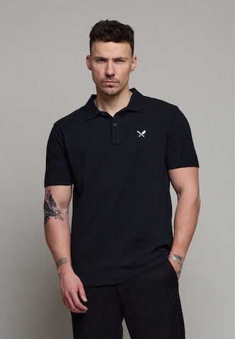 Distorted People Poloshirt in Schwarz: Vorderseite