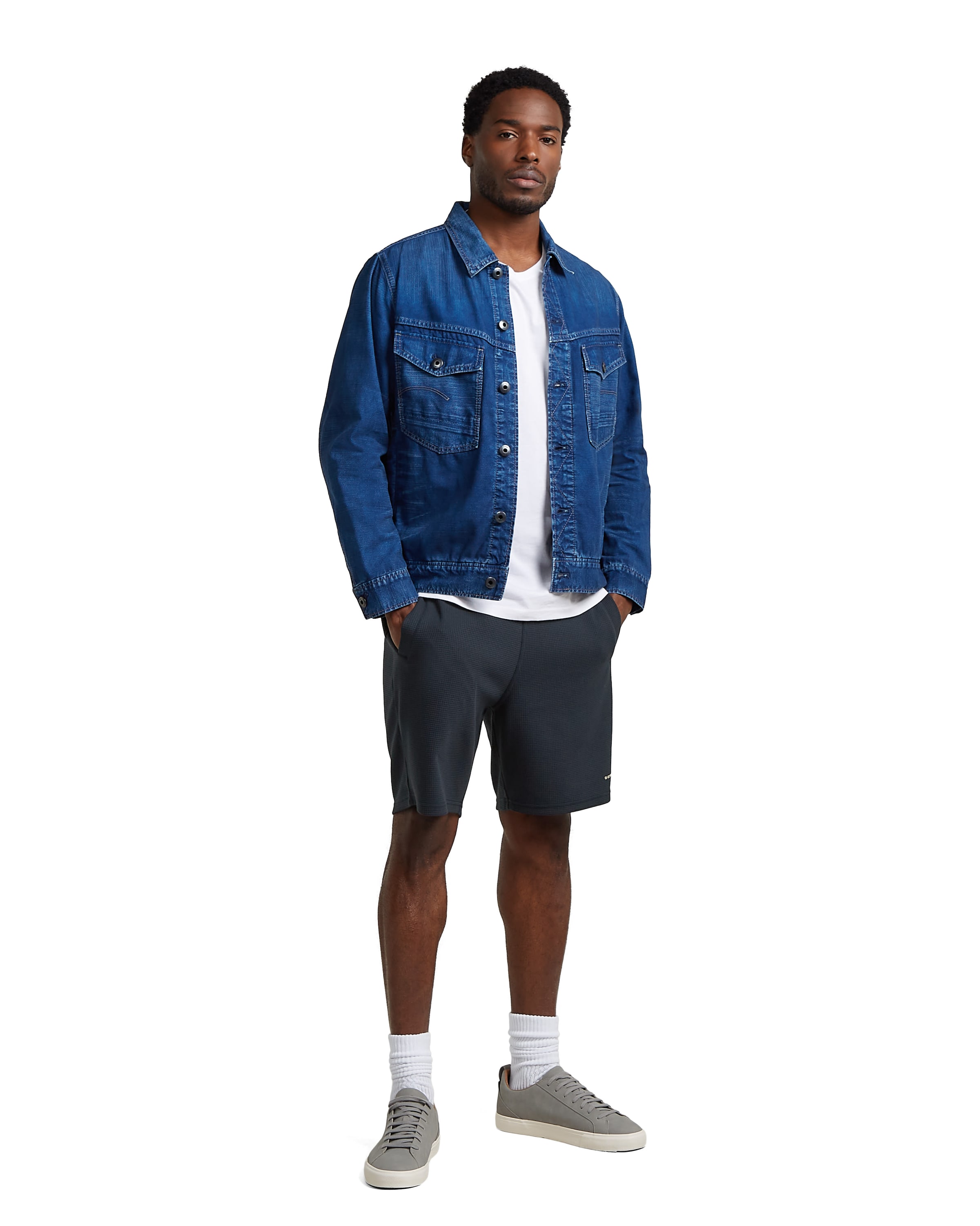 G-STAR Slimfit Sportbroek 'Structured Jersey Shorts' in Bruin